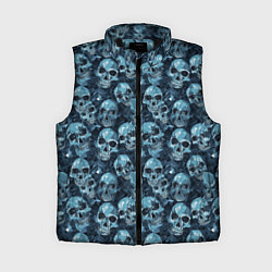 Женский жилет Синие черепа
