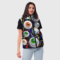 Женский жилет Глазы, цвет: 3D-черный — фото 2