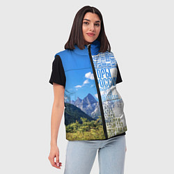 Женский жилет Название гор России, цвет: 3D-светло-серый — фото 2