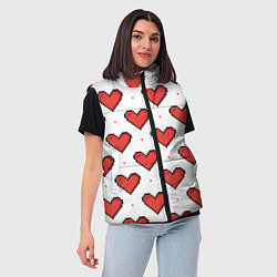 Женский жилет Pixel heart, цвет: 3D-светло-серый — фото 2