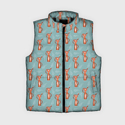 Женский жилет Тигр на голубом фоне