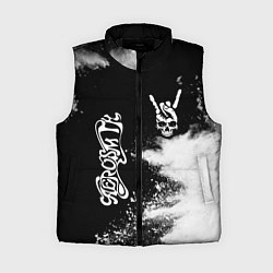 Женский жилет Aerosmith и рок символ на темном фоне, цвет: 3D-черный