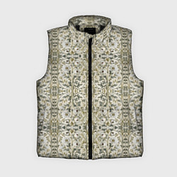 Женский жилет Нежные белые цветочки, цвет: 3D-черный