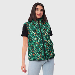 Женский жилет Изумрудный калейдоскоп, цвет: 3D-черный — фото 2