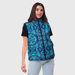 Женский жилет Синий калейдоскоп, цвет: 3D-черный — фото 2