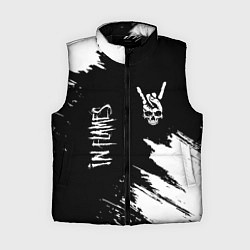 Женский жилет In Flames и рок символ на темном фоне, цвет: 3D-черный