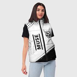 Женский жилет Muse и рок символ на светлом фоне, цвет: 3D-черный — фото 2