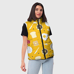 Женский жилет Вкусный завтрак, цвет: 3D-черный — фото 2