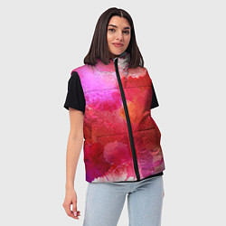 Женский жилет Брызги акварели на белом, цвет: 3D-светло-серый — фото 2