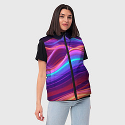 Женский жилет Волны из неона, цвет: 3D-черный — фото 2