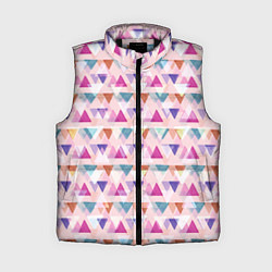 Женский жилет Цветные треугольники, цвет: 3D-черный