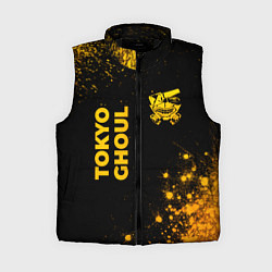Женский жилет Tokyo Ghoul - gold gradient: надпись, символ, цвет: 3D-черный