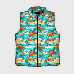 Женский жилет Гавайский стиль море и цветы