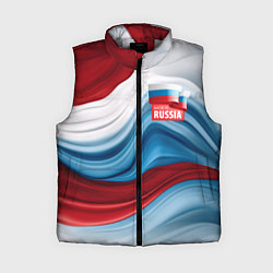 Женский жилет Флаг России абстракт, цвет: 3D-светло-серый