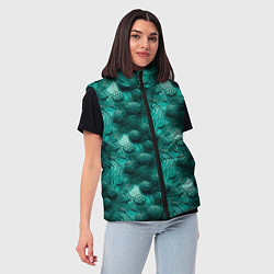 Женский жилет Абстрактные зеленые шишки, цвет: 3D-красный — фото 2