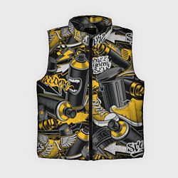 Женский жилет Кеды и граффити урбан стайл, цвет: 3D-черный