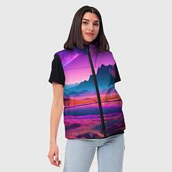 Женский жилет Лиловая планета, цвет: 3D-черный — фото 2