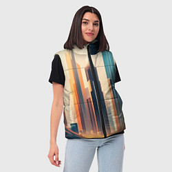 Женский жилет Небоскребы, цвет: 3D-черный — фото 2