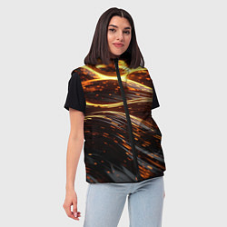 Женский жилет Золотые волны, цвет: 3D-черный — фото 2