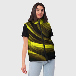 Женский жилет Черные и желтые линии, цвет: 3D-красный — фото 2