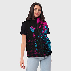 Женский жилет System of a Down - neon gradient: по-вертикали, цвет: 3D-черный — фото 2