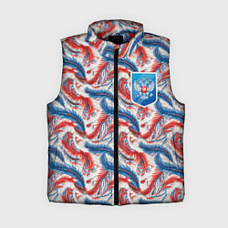 Женский жилет Герб России и узоры, цвет: 3D-красный