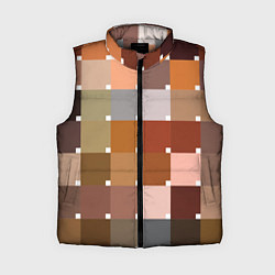 Женский жилет Brown squares, цвет: 3D-светло-серый