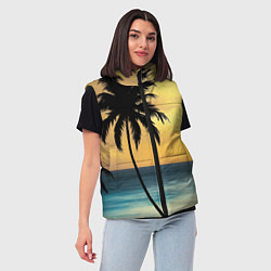 Женский жилет Вечер на отдыхе, цвет: 3D-черный — фото 2