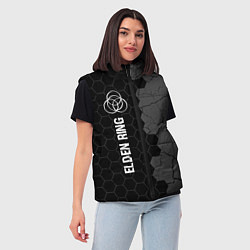 Женский жилет Elden Ring glitch на темном фоне: по-вертикали, цвет: 3D-черный — фото 2