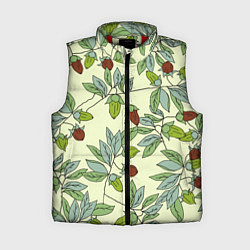 Женский жилет Зелененькие листья, цвет: 3D-красный