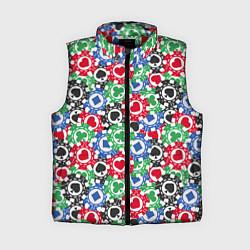 Женский жилет Фишки, Ставки, Покер, цвет: 3D-красный