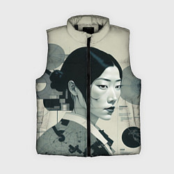 Женский жилет Сосредоточение вокруг японской девушки