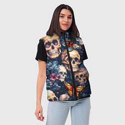 Женский жилет Пиксельные черепа, цвет: 3D-красный — фото 2