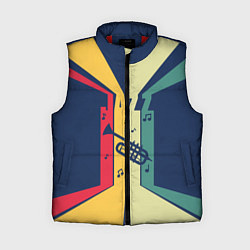 Женский жилет Труба в разноцветных полосах Jazz music, цвет: 3D-красный