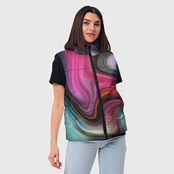 Женский жилет Pink wave, цвет: 3D-красный — фото 2