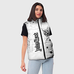 Женский жилет Judas Priest и рок символ на светлом фоне, цвет: 3D-черный — фото 2