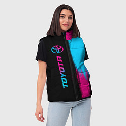 Женский жилет Toyota - neon gradient: по-вертикали, цвет: 3D-черный — фото 2