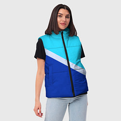 Женский жилет Двуцветный голубой, цвет: 3D-черный — фото 2
