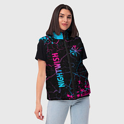 Женский жилет Nightwish - neon gradient: надпись, символ, цвет: 3D-черный — фото 2