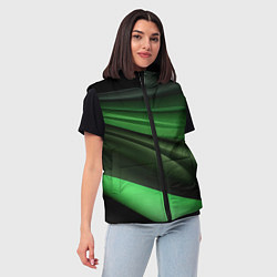Женский жилет Темная зеленая текстура, цвет: 3D-черный — фото 2