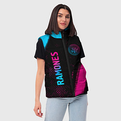 Женский жилет Ramones - neon gradient: надпись, символ, цвет: 3D-черный — фото 2