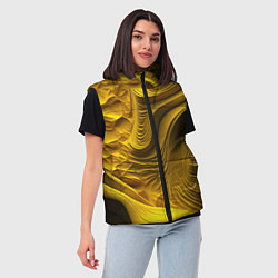 Женский жилет Объемная желтая текстура, цвет: 3D-черный — фото 2