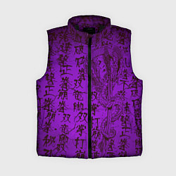 Женский жилет Неоновый дракон - иероглифы, цвет: 3D-черный