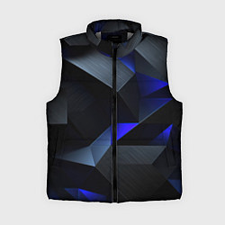 Женский жилет Black blue abstract, цвет: 3D-светло-серый
