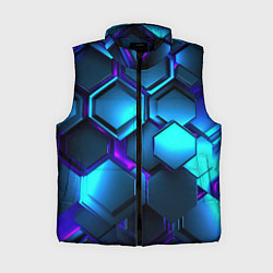 Женский жилет Объемные неоновые плиты, цвет: 3D-черный