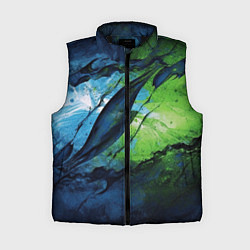 Женский жилет Green blue abstract, цвет: 3D-черный