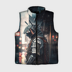 Женский жилет Кибернетический самурай, цвет: 3D-черный
