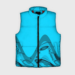 Женский жилет Волны абстракция небесный, цвет: 3D-красный