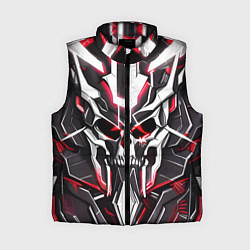Женский жилет Кибер-череп красный, цвет: 3D-черный