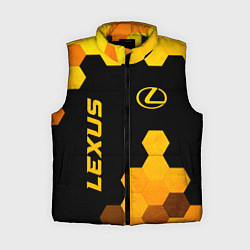 Женский жилет Lexus - gold gradient: надпись, символ, цвет: 3D-черный